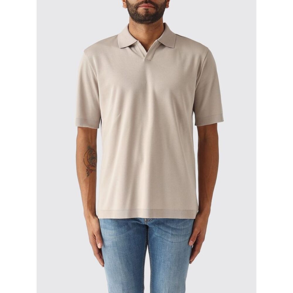 Short-Sleeved Herno Polo Shirt In Cotton With Classic Collar And V-Neck